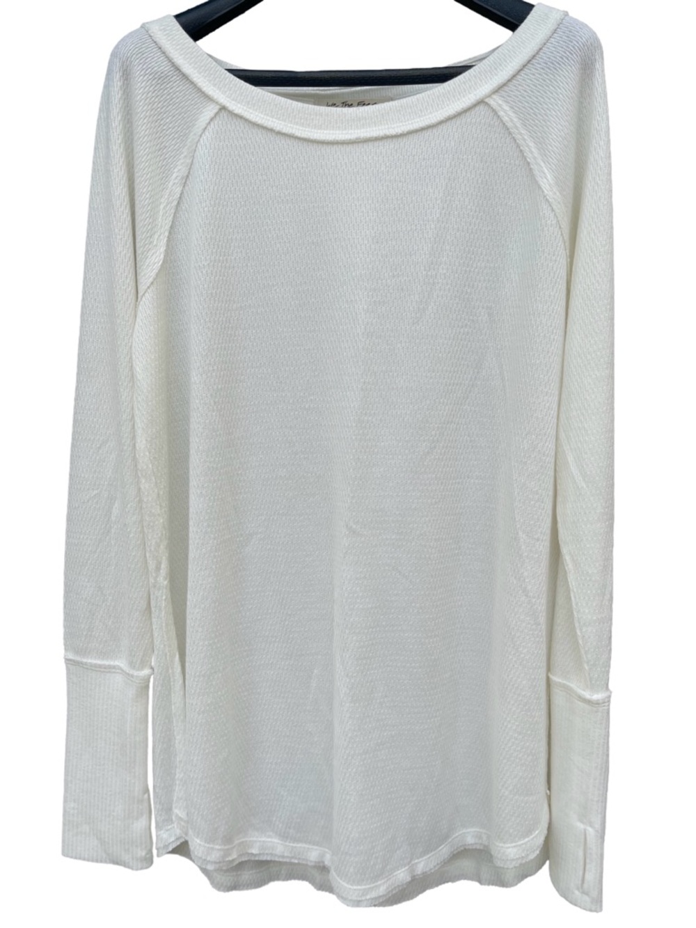 We The Free White Waffle Knit Long Sleeve Top